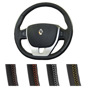Housse de volant de voiture en cuir de fibre de carbone pour Renault Scenic <span class=keywords><strong>3</strong></span> 2013-2015 <span class=keywords><strong>Laguna</strong></span> <span class=keywords><strong>3</strong></span> coupé 2007-2015 <span class=keywords><strong>Laguna</strong></span> <span class=keywords><strong>3</strong></span> 2007-2015 - Product Image 2