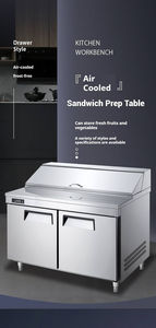 Mesa de Preparación de Alimentos NUELEAD NE-1101 de 1M, Refrigerada por Aire, Comercial, de Acero Inoxidable, con Puerta Sólida Individual, para Sándwiches y Ensaladas - Product Image 6