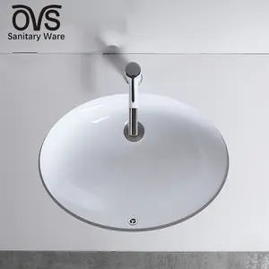 Lavabo de salle de bain ovale rectangulaire personnalisable Chaozhou Lavabo sous comptoir en céramique blanche