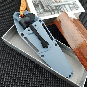 Couteau de chasse et de camping 18050 avec étui, équipement de montagne EDC pour extérieur, lame droite en acier D2, manche en nylon, portable - Product Image 5