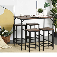 Table à manger en bois MDF au design moderne avec cadre en métal