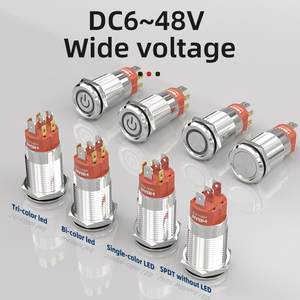 10A 22 mét 6V 48V 220V Vòng chiếu sáng màu xanh đèn momentary latching push button chuyển spdt kim loại cho chạy máy điều khiển - Product Image 3