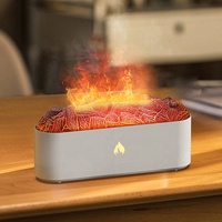Diffuseur d'huiles essentielles 3D volcan flamboyant, humidificateur ultrasonique, brumisateur, veilleuse LED colorée pour chambre et maison