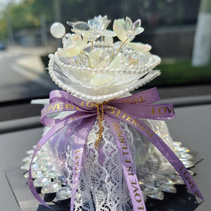 Diffuseur d'air pour voiture en forme de fleur délicate avec charbon de bambou, ornement parfumé pour console centrale, éliminateur d'odeurs décoratif - Product Image 4