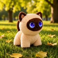 Jouet en peluche chaton réaliste certifié CPC avec yeux clignotants, léger et portable pour filles et garçons, jouet de thérapie orthophonique, cadeau du Nouvel An