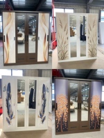 Armoire en acier blanche à 4 portes avec miroir et serrure à clé, personnalisable, facile à assembler, placard pour vêtements, meubles de chambre à coucher