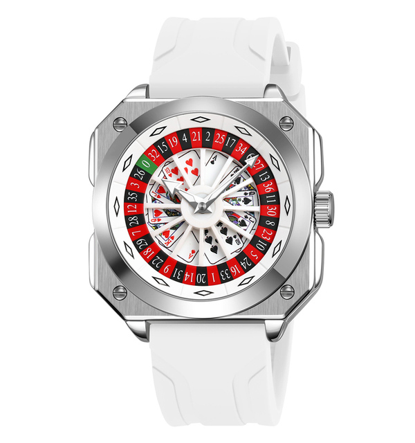 OEM ODM Customized Brand SKMEI 9379 Men's Luxury Analog Wristwatch Run Roulette Wheel Gambling Plate Silicone Strap High Quality