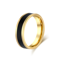 Cincin baja tahan karat 6/8MM cincin tunggal emas perak dua atau tiga Slot hitam minyak Laser Logo cincin jari baja tahan karat perhiasan 851