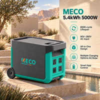 Generator Surya MECO 5.4kWh 5000W, Cadangan Daya Surya Rumah Tangga, Baterai LiFePO4 untuk Perlindungan saat Listrik Mati