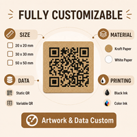 Autocollants en papier kraft avec code QR, logo personnalisé, finition mate, écologiques, autocollants adhésifs pour emballage, vente en gros