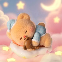 100% véritable PLZ-DOT beurre ours petit souhait série floqué peluche bureau ornement cadeau pour filles en peluche aveugle boîte en peluche poupée jouet