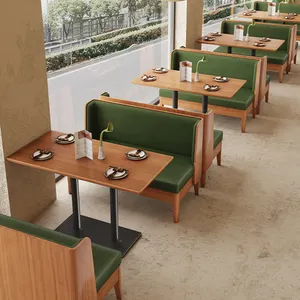 Commercial Furniture Restaurant Hotel Use Wooden Booth Sofa Seating Sets Fast Food Restaurant Dining Table And Chairs Sets