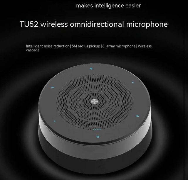TU52 Remote Conference Speaker AI Intelligent Omnidirectional Microphone Video Conference Speaker Speaker for Desktop