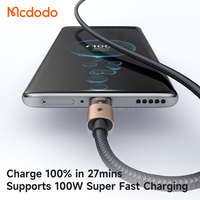 Mcdodo 689/691/715/726 Cable de Metal Led Nylon trenzado de carga rápida Vooc/Afc/Scp/QC4.0 Cable Tipo-C USB 3A para iPhone Cable de datos