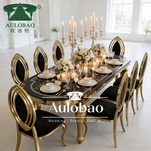 Modern Gold Design Stainless Steel <b>Dining</b> <b>Table</b> for Hotel Wedding Events Living Room - Product Image 4