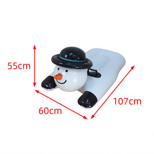 أنبوب ثلجي قابل للنفخ على شكل رجل ثلج مصنوع من البي في سي بسمك 0.45 مم للأطفال للاستخدام الخارجي في الشتاء - Product Image 4