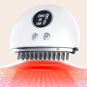 Factory price electric laser hair growth comb red light EMS vibration scalp massager brush rf microcurrent meridian massage