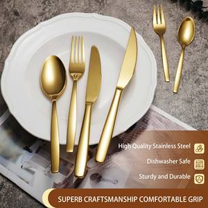 Gran oferta, juego de cuchara y tenedor de cuchillo de lujo para restaurante, 6 uds., cubiertos de plata, juego de cubiertos de acero inoxidable - Product Image 4