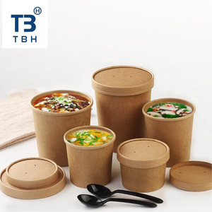 Bol à soupe jetable en papier kraft vierge de qualité alimentaire, écologique, 340 ml (12 oz), avec couvercle, pour la restauration, les restaurants et les plats à emporter, fabriqué en Malaisie - Product Image 5