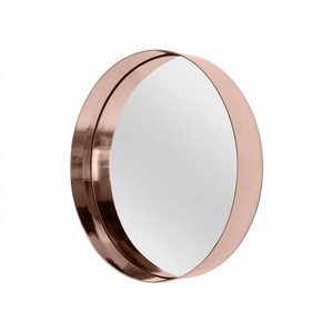 Minimalistic iron Round Rose Gold Framed Wall Mirror Minimalist Decorative Metal Edge Home Hotel Decoration - Product Image 2