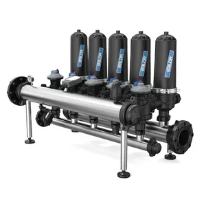 T Type 3 inch 5 stations Garden Irrigation Products Groups Automatic Backwash Disc Water Cleaner Filter System