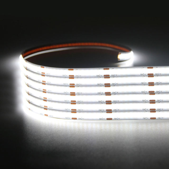 2023 New Product 320leds/m Led Cob Flexible Strip Dc24v 12v 5m 10w Without Dots for LANDSCAPE  Led Strip Light Cob
