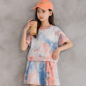 Conjuntos de Ropa de Verano Tie Dye al por Mayor para Niñas de 10 a 16 Años, Incluye Camiseta, Falda, Tops Casuales de Mezclilla y Algodón - Product Image 6