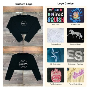 وصول جديد مخصص صالة ألعاب رياضية نسائية فارغة سادة برقبة طويلة محصول تي شيرت حجم كبير تي شيرت للنساء - Product Image 2