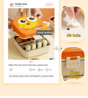 Aohea Cartoon Enfants Étanche En Acier Inoxydable Isolé 3 Compartiment Thermique Bento Boîte À Lunch Alimentaire Étanche Conteneur Alimentaire