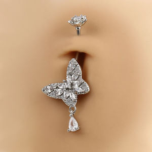 2023 elegante ombelico gioielli trend sesso acciaio inossidabile cristallo ombelico argento oro ombelico ciondola ombelico anelli <span class=keywords><strong>bar</strong></span> <span class=keywords><strong>CZ</strong></span> - Product Image 4