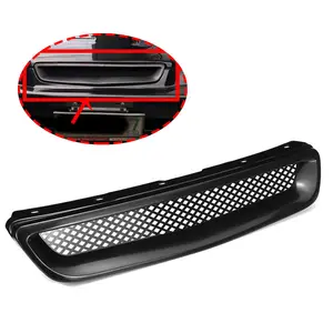 Grade da capa dianteira para Honda Civic 1996-1998 EJ/EK JDM tipo R malha preta ABS