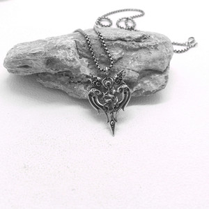 Collar con Colgante de Acero Inoxidable de Estilo Gótico Europeo, Joyería de Moda Unisex, Diseño de Forma Irregular Doble - Product Image 3