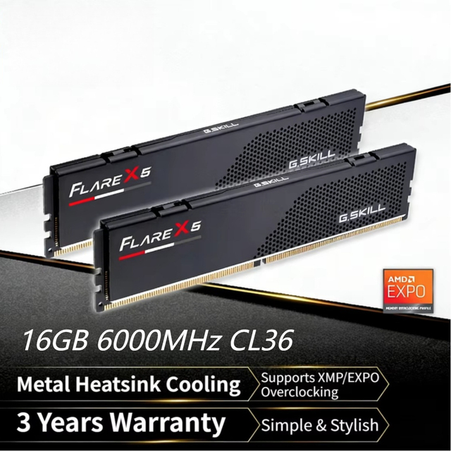 New G SKILL DDR5 1.35V REG ECC Desktop Memory 32GB 16GBX2 6000MHz CL36 Intel XMP 3.0/AMD EXPO for Desktop in Stock