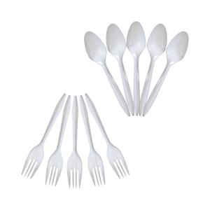 Fabriqué par le fabricant vietnamien Couverts en plastique PP Ensemble cuillère et fourchette écologique pour restaurant de haute qualité - Product Image 6
