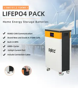 Bateria solar Lifepo4 48v 51.2v 100ah 200ah 300ah 5kwh 7.5kwh 10kwh 15kwh para fora do sistema da grade/picovolt