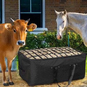 Échantillon gratuit Portable Grand Durable Léger Pas Cher Nouvelle Mangeoire Lente Lapin Rond Carry Poly Pvc Foin Tote Bale Sacs Net pour Chevaux - Product Image 4