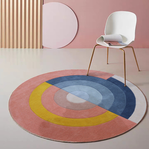 Bella <span class=keywords><strong>Rosa</strong></span> e Bianco Handtufted Forma Irregolare Soggiorno di Lana Floreale di Peonia <span class=keywords><strong>Tappeto</strong></span> - Product Image 2
