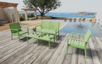 Ensemble de chaises et de tables de bistrot en plastique pour l'extérieur, le jardin, le restaurant, vente en gros 2026