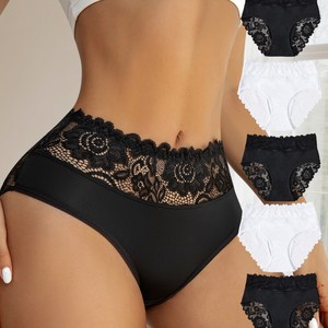 Culottes pour femmes en dentelle sexy, respirantes, amincissantes, <span class=keywords><strong>à</strong></span> séchage rapide, en polyester et élasthanne, taille mi-haute, brodées, S-2XL - Product Image 2