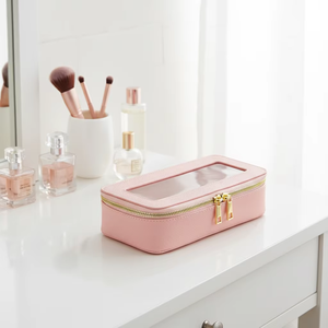 Bolsa de <span class=keywords><strong>Maquillaje</strong></span> Personalizada al por Mayor 2026, Bolsa de Cosméticos de Viaje Impermeable de PU con Cremallera para Niñas - Product Image 3