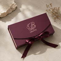 Boîte cadeau de luxe personnalisée Lbarley, boîte d'emballage en papier rigide avec ruban