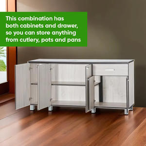 Functional 5-Door 1-<b>Drawer</b> Plywood <b>Kitchen</b> <b>Organizer</b> Cabinet Ideal for Compact <b>Kitchens</b> - Product Image 4