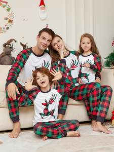 2025 famille noël pyjamas ensemble bébé garçon fille maman papa imprimer rouge vert rayure père noël manches longues noël pyjamas - Product Image 5
