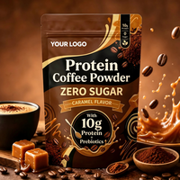 Poudre de café protéiné Arabica à marque privée pour la croissance musculaire, mélange instantané de café et de protéines de lactosérum