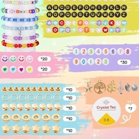 Kit de fabricación de joyas DIY con cuentas mixtas: Cuentas de arcilla polimérica, cuentas pony, cuentas de letras y dijes, cuentas espaciadoras sueltas para pulseras