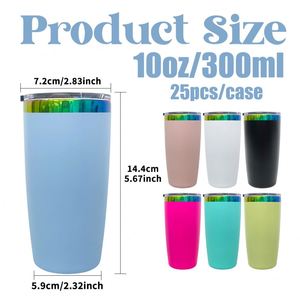 Underneath Colorful Coffee Mugs Powder Coated <b>Small</b> Size 10Oz Rainbow Tumbler With Magnetic <b>Slide</b> Lid - Product Image 3