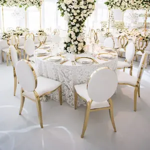 Manufacturer Lux Oval Back Stacking Metal Vinyl Ss Hotel Banquet Wedding And Event Chairs In Guangzhou For Sale