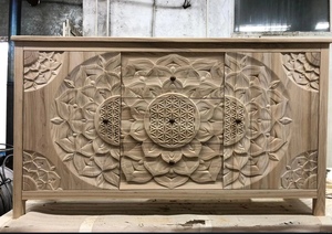 Buffet Jodhpuri Woods Naxu sculpté à la main, construction en bois massif, design élégant sculpté à la main, finition durable - Product Image 3