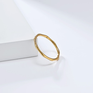 Retro minimalist style, closed-back bamboo-joint plain titanium steel ring for women, simple, artistic, light luxury, and high-e - Product Image 3