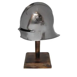 Helm Amor Jerman Vintage, Pelindung Kepala Lapis Perak Kelas Tinggi Abad Pertengahan 2021